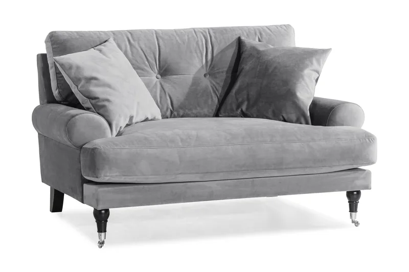 Andrew Loveseat Fløyel, Sølvgrå/Krom