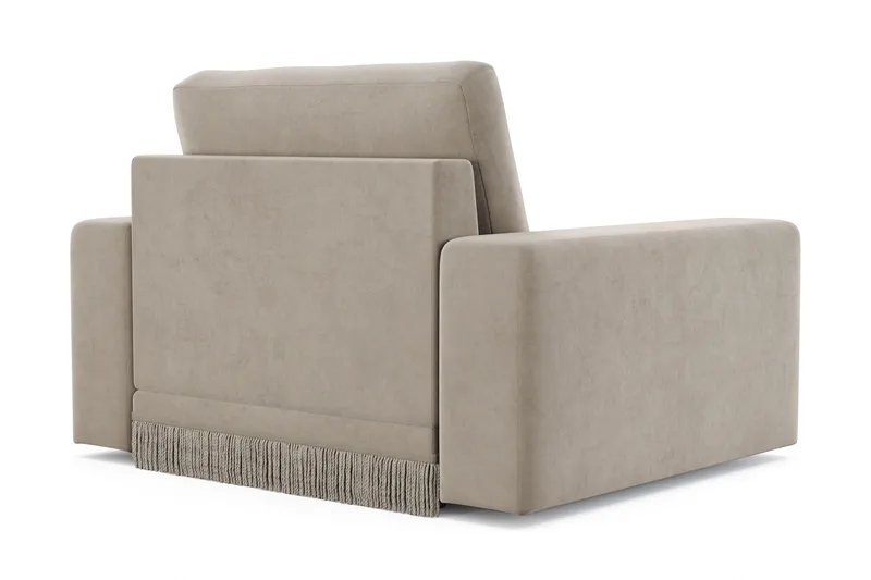 Arken Lyx Dyp Lenestol i fløyel - Beige - Møbler - Stoler & lenestoler - Lenestoler