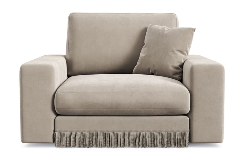 Arken Lyx Dyp Lenestol i fløyel, Beige