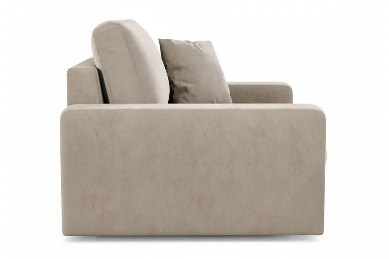 Arken Lyx Dyp Lenestol i fløyel - Beige - Møbler - Stoler & lenestoler - Lenestoler