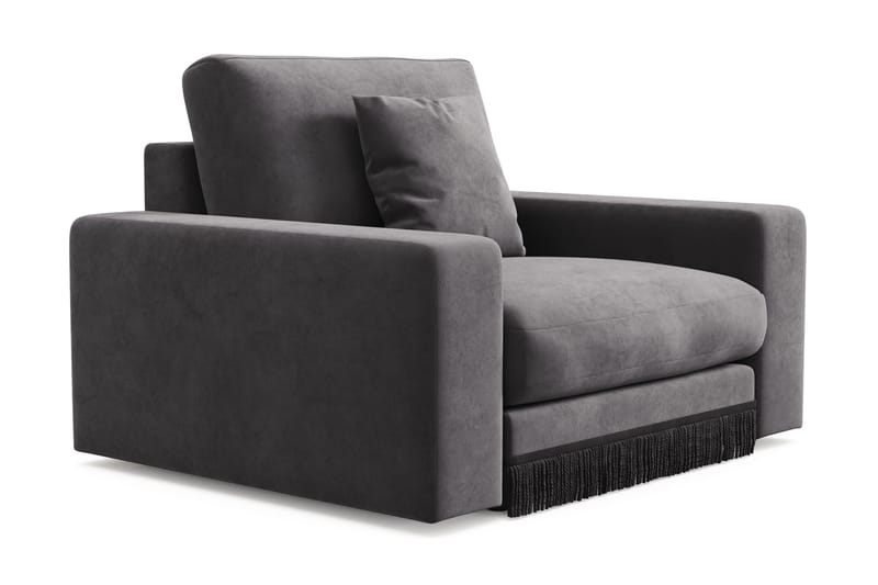 Arken Lyx Dyp Lenestol i fløyel - Mørkegrå - Møbler - Stoler & lenestoler - Lenestoler