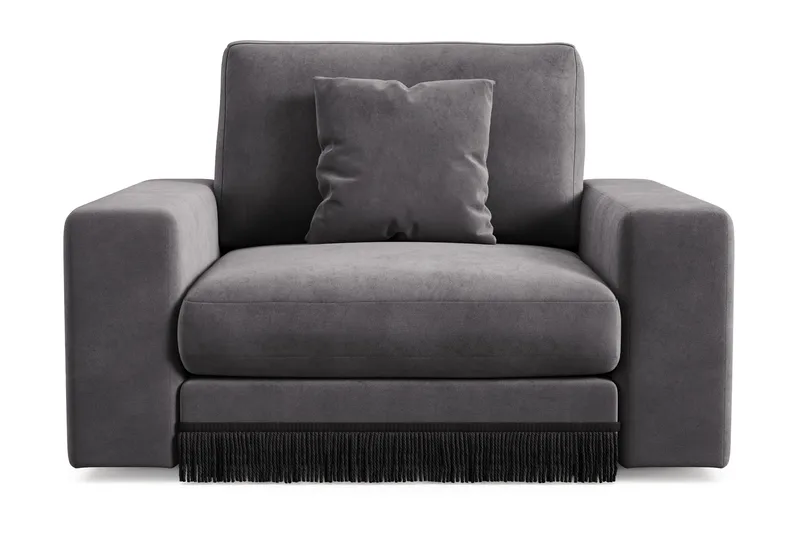 Arken Lyx Dyp Lenestol i fløyel - Mørkegrå - Møbler - Stoler & lenestoler - Lenestoler