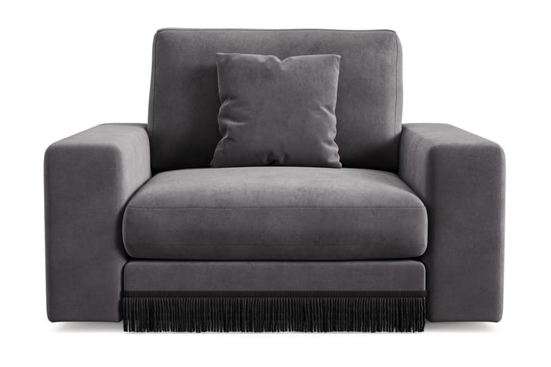 Arken Lyx Dyp Lenestol i fløyel - Mørkegrå - Møbler - Stoler & lenestoler - Lenestoler