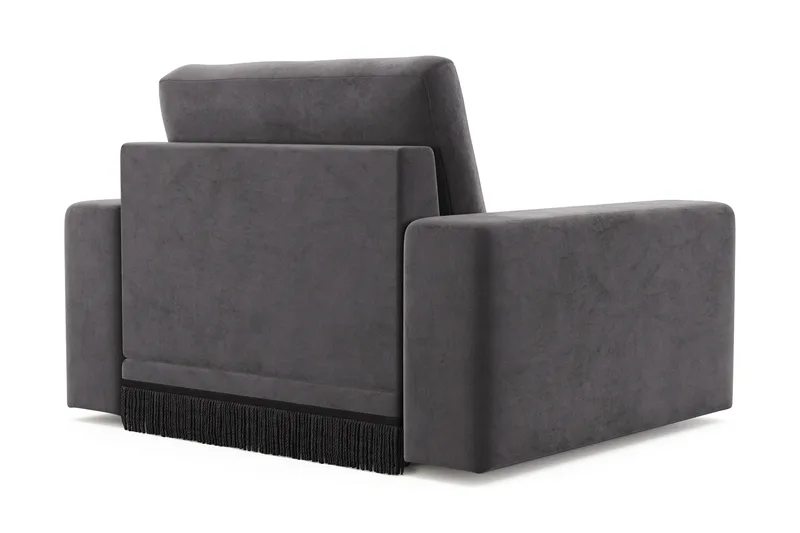 Arken Lyx Dyp Lenestol i fløyel - Mørkegrå - Møbler - Stoler & lenestoler - Lenestoler
