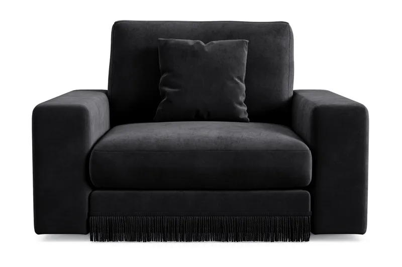 Arken Lyx Dyp Lenestol i fløyel - Svart - Møbler - Stoler & lenestoler - Lenestoler