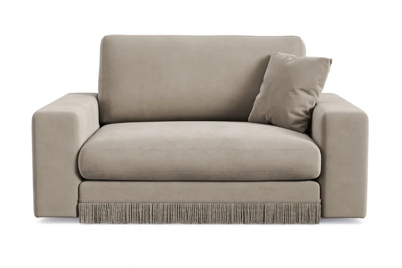 Arken Lyx Stor Dyp Lenestol i fløyel - Beige - Møbler - Stoler & lenestoler - Lenestoler