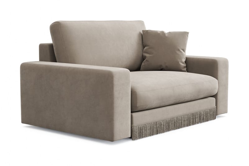 Arken Lyx Stor Dyp Lenestol i fløyel - Beige - Møbler - Stoler & lenestoler - Lenestoler