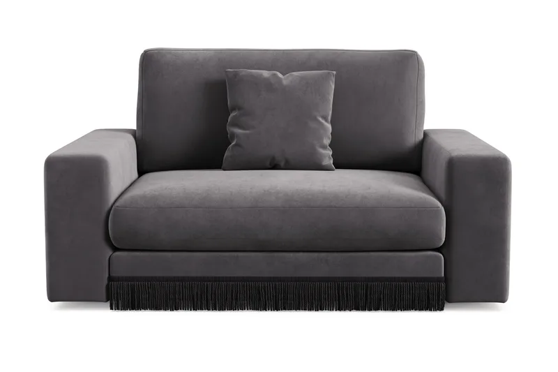 Arken Lyx Stor Dyp Lenestol i fløyel, Mørkegrå