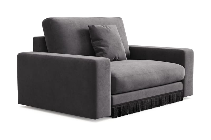 Arken Lyx Stor Dyp Lenestol i fløyel - Mørkegrå - Møbler - Stoler & lenestoler - Lenestoler