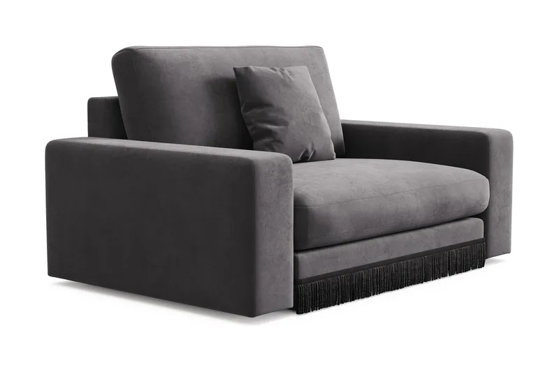 Arken Lyx Stor Dyp Lenestol i fløyel - Mørkegrå - Møbler - Stoler & lenestoler - Lenestoler