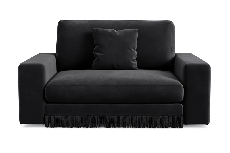 Arken Lyx Stor Dyp Lenestol i fløyel - Svart - Møbler - Stoler & lenestoler - Lenestoler