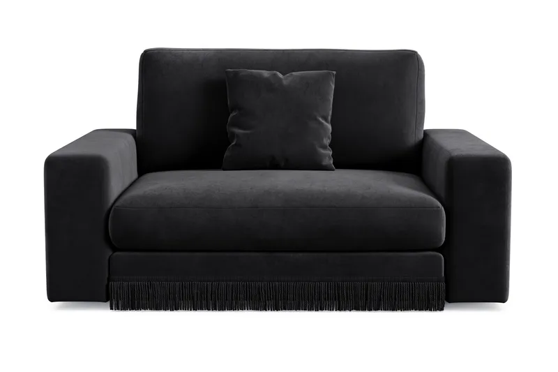Arken Lyx Stor Dyp Lenestol i fløyel, Svart
