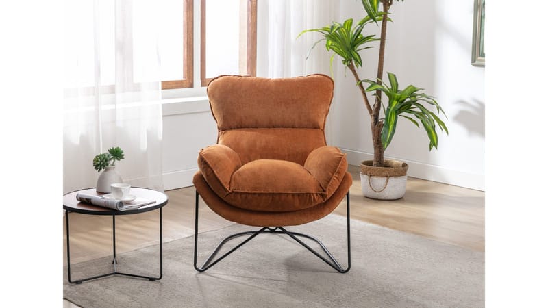 Artemis lenestol i stoff - oker - Møbler - Stoler & lenestoler - Lenestoler