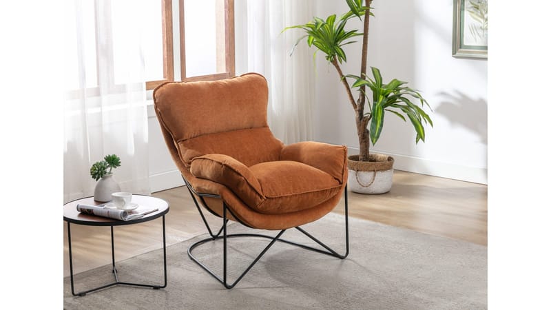 Artemis lenestol i stoff, oker