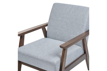 Asnes Retro Lenestol med Armlene i Stoff med Trestativ - Grå - Møbler - Stoler & lenestoler - Lenestoler