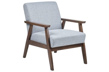 Asnes Retro Lenestol med Armlene i Stoff med Trestativ - Grå - Møbler - Stoler & lenestoler - Lenestoler