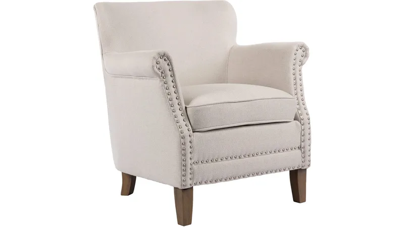 Asolo lenestol i stoff - Beige - Møbler - Stoler & lenestoler - Lenestoler