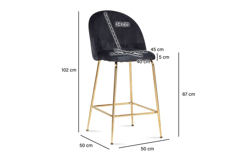 Babbi Barstol 102 cm - Antrasitt - Møbler - Stoler & lenestoler - Barstoler
