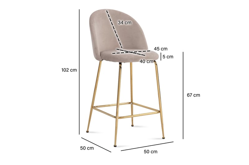 Babbi Barstol 102 cm - Beige - Møbler - Stoler & lenestoler - Barstoler