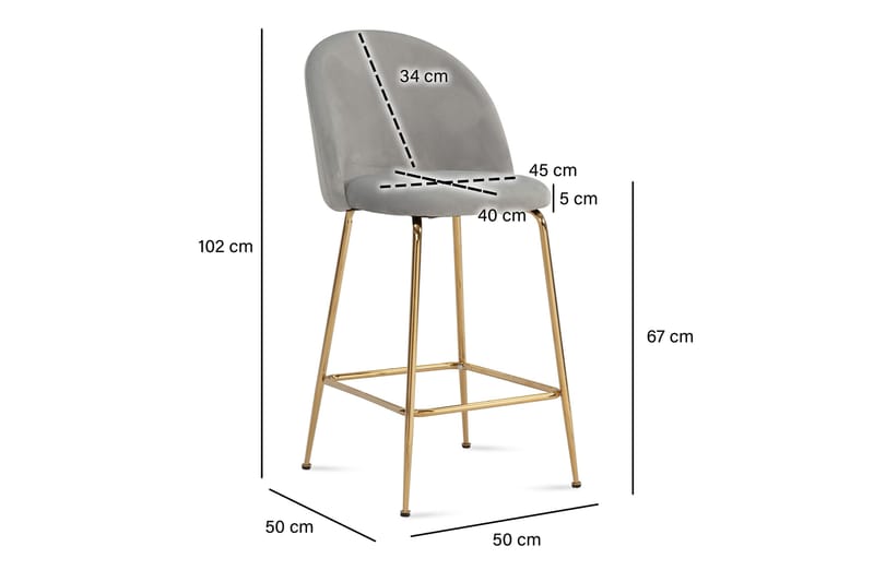 Babbi Barstol 102 cm - Lys grå - Møbler - Stoler & lenestoler - Barstoler