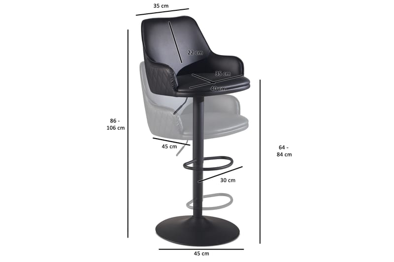 Badan Barstol 106 cm - Antrasitt - Møbler - Stoler & lenestoler - Barstoler