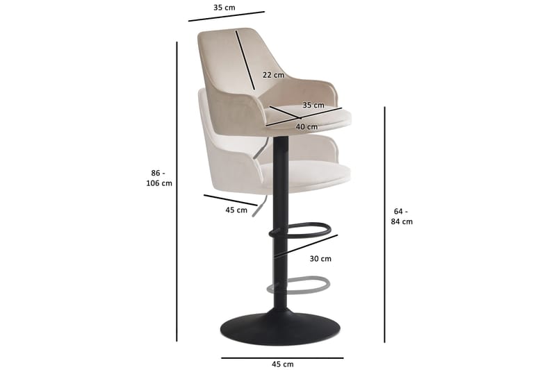 Badan Barstol 106 cm - Beige - Møbler - Stoler & lenestoler - Barstoler