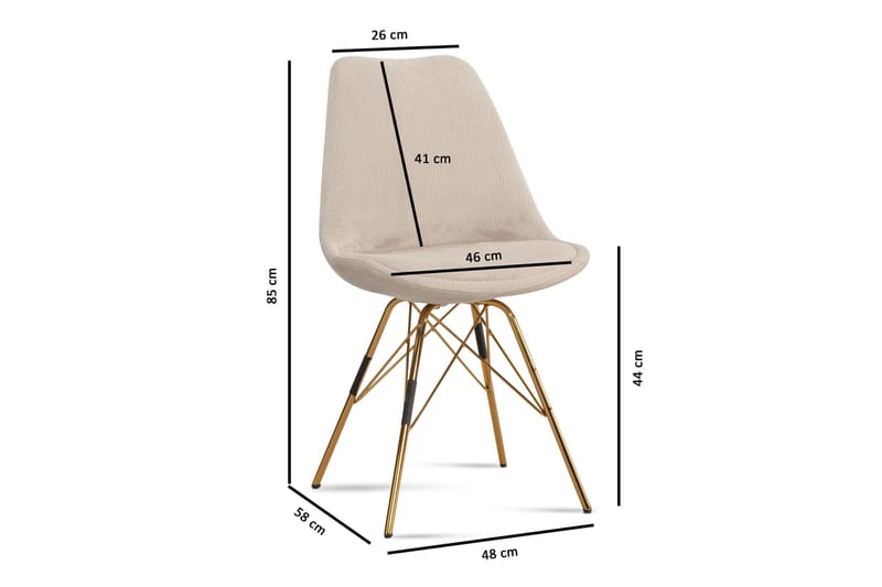 Badoni Lenestol - Beige - Møbler - Stoler & lenestoler - Spisestuestoler & kjøkkenstoler