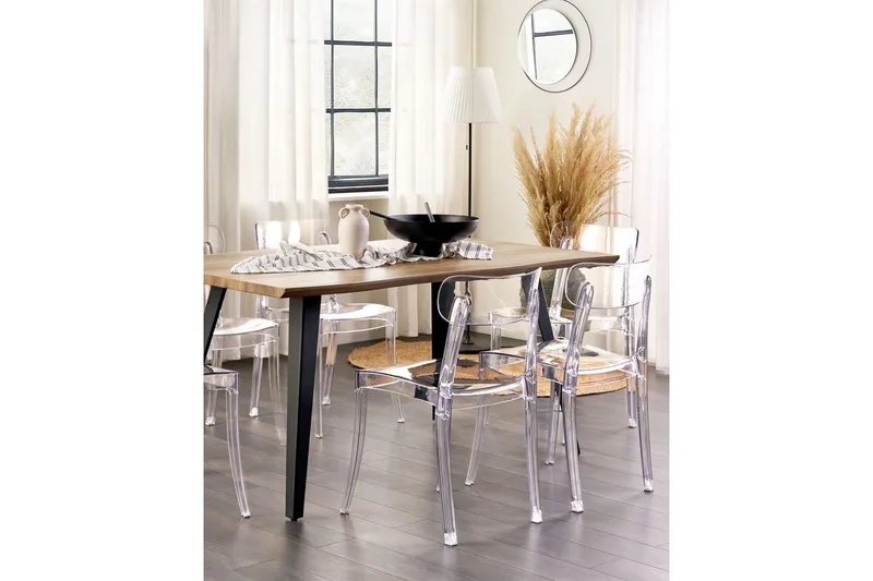 Bankettstol Beliani Covington set om 2 Transparent - Møbler - Stoler & lenestoler - Spisestuestoler & kjøkkenstoler