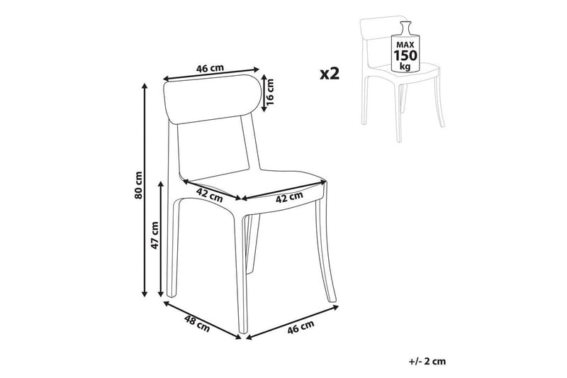 Bankettstol Beliani Covington set om 2 Transparent - Møbler - Stoler & lenestoler - Spisestuestoler & kjøkkenstoler