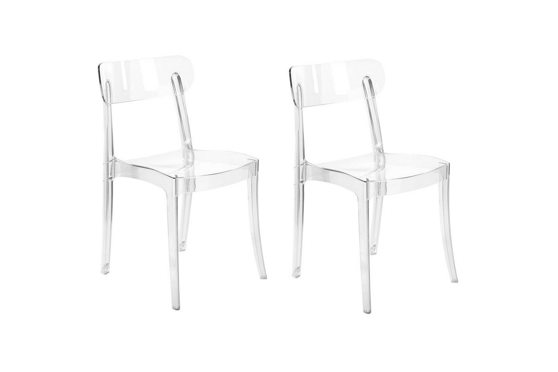 Bankettstol Beliani Covington set om 2 Transparent -