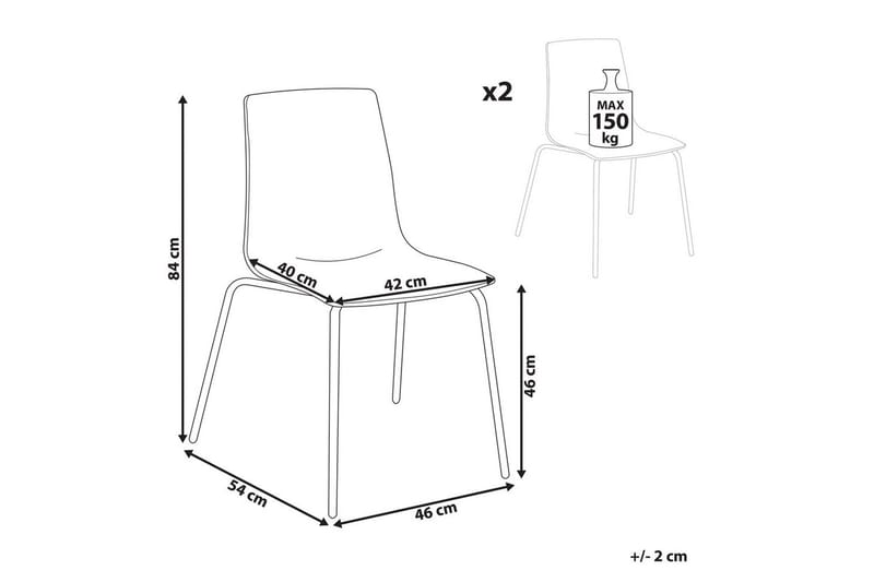 Bankettstol Beliani Silerton set om 2 Transparent - Møbler - Stoler & lenestoler - Spisestuestoler & kjøkkenstoler