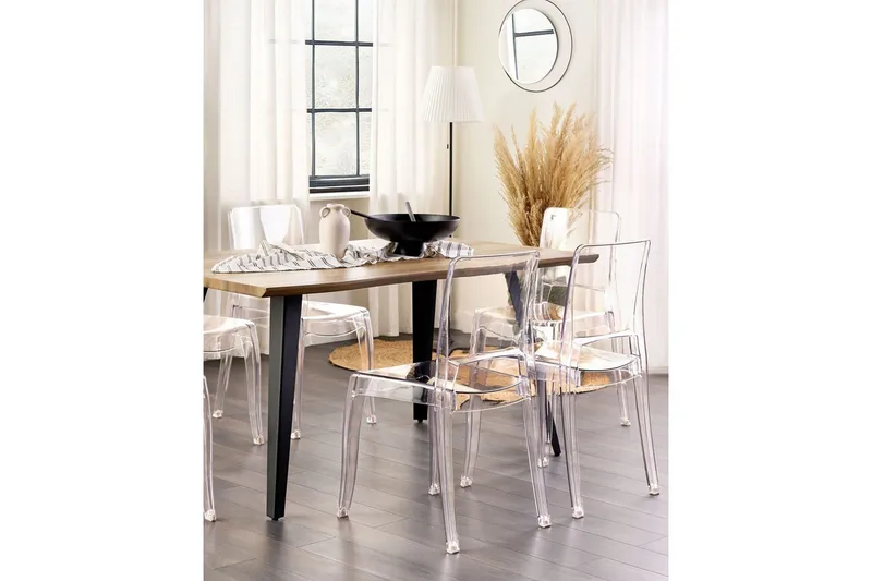 Bankettstol Beliani Westbridge set om 2 Transparent - Møbler - Stoler & lenestoler - Spisestuestoler & kjøkkenstoler