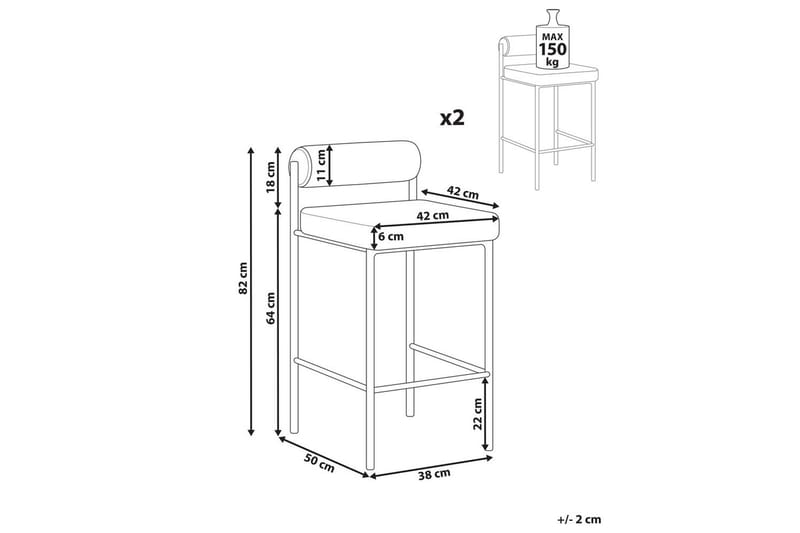 Barstol Amaya sett med 2 - Møbler - Stoler & lenestoler - Barstoler