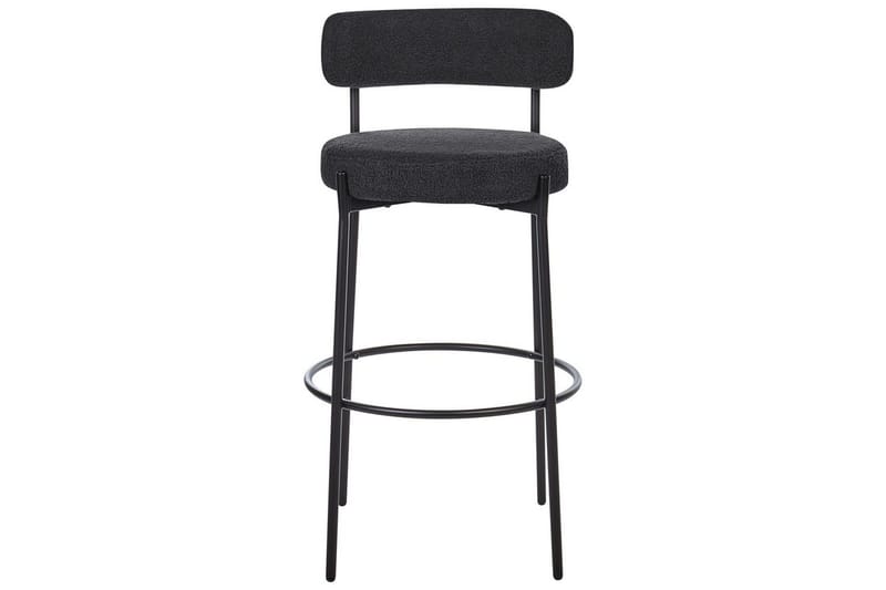 Barstol Beliani Allison set om 2 Beige-Svart Black - Møbler - Stoler & lenestoler - Barstoler