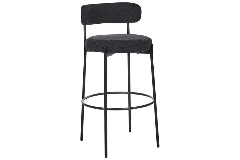 Barstol Beliani Allison set om 2 Beige-Svart Black - Møbler - Stoler & lenestoler - Barstoler