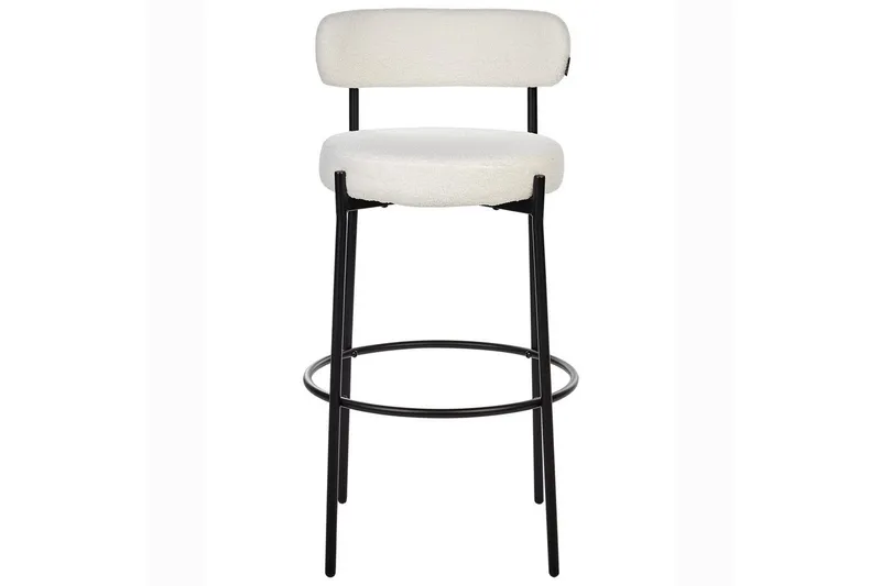 Barstol Beliani Allison set om 2 Beige-Svart NO_BRAND White - Møbler - Stoler & lenestoler - Barstoler