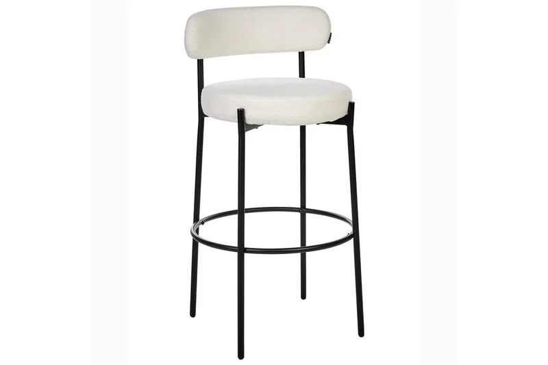 Barstol Beliani Allison set om 2 Beige-Svart White - Møbler - Stoler & lenestoler - Barstoler