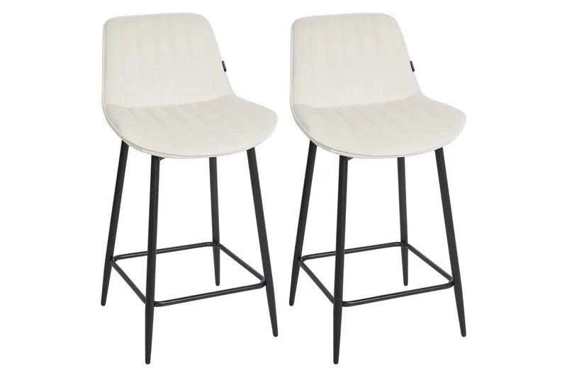 Barstol Beliani Dubrovnik set om 2 Beige-Svart Ljusbeige, undefined