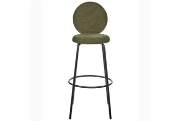 Barstol Beliani Emery set om 2 Beige-Svart Dark green - Møbler - Stoler & lenestoler - Barstoler