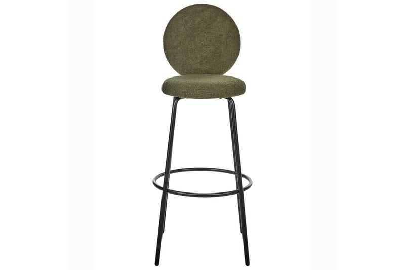 Barstol Beliani Emery set om 2 Beige-Svart Dark green - Møbler - Stoler & lenestoler - Barstoler