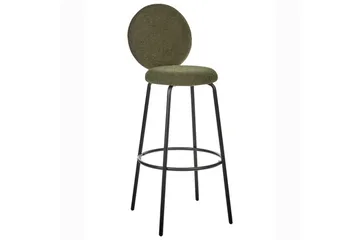 Barstol Beliani Emery set om 2 Beige-Svart Dark green - Møbler - Stoler & lenestoler - Barstoler