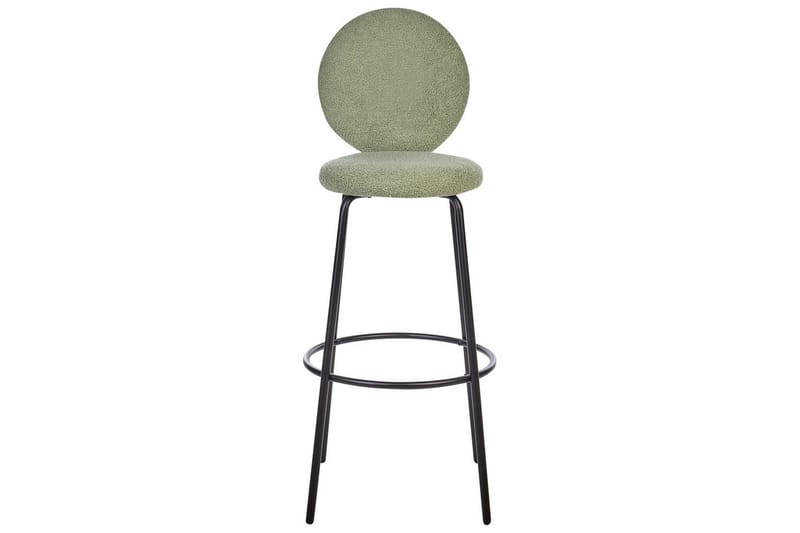 Barstol Beliani Emery set om 2 Beige-Svart Light green - Møbler - Stoler & lenestoler - Barstoler