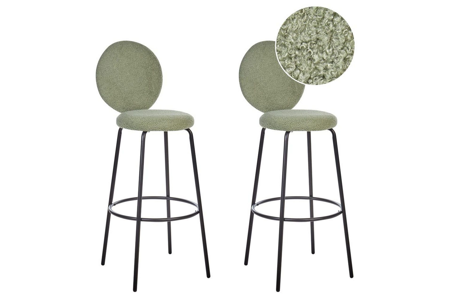 Barstol Beliani Emery set om 2 Beige-Svart Light green -