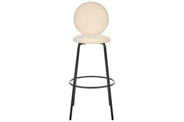 Barstol Beliani Emery set om 2 Beige-Svart Ljusbeige - Møbler - Stoler & lenestoler - Barstoler