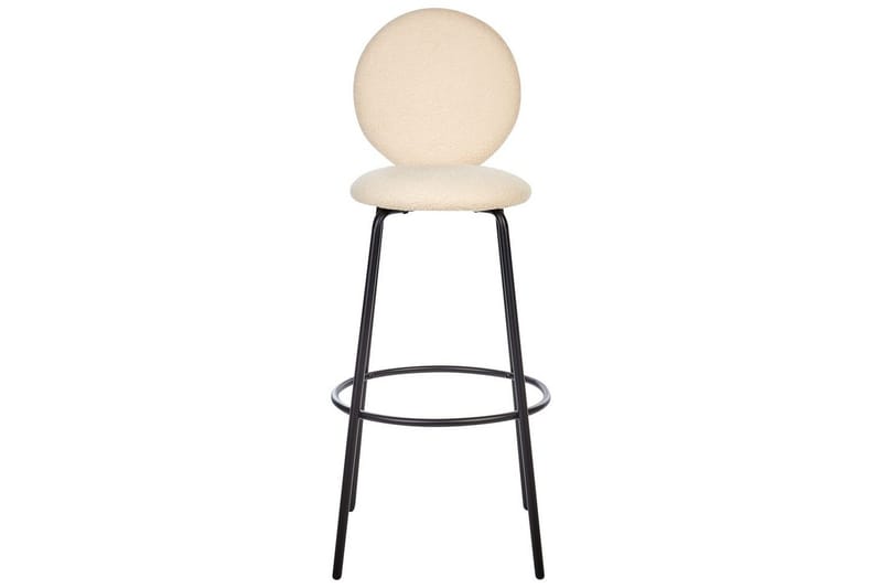 Barstol Beliani Emery set om 2 Beige-Svart Ljusbeige - Møbler - Stoler & lenestoler - Barstoler