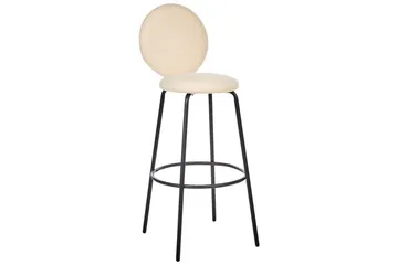 Barstol Beliani Emery set om 2 Beige-Svart Ljusbeige - Møbler - Stoler & lenestoler - Barstoler