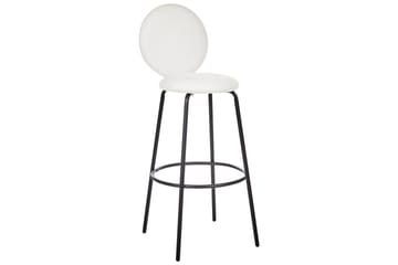 Barstol Beliani Emery set om 2 Beige-Svart White - Møbler - Stoler & lenestoler - Barstoler