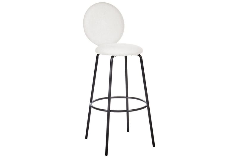 Barstol Beliani Emery set om 2 Beige-Svart White - Møbler - Stoler & lenestoler - Barstoler
