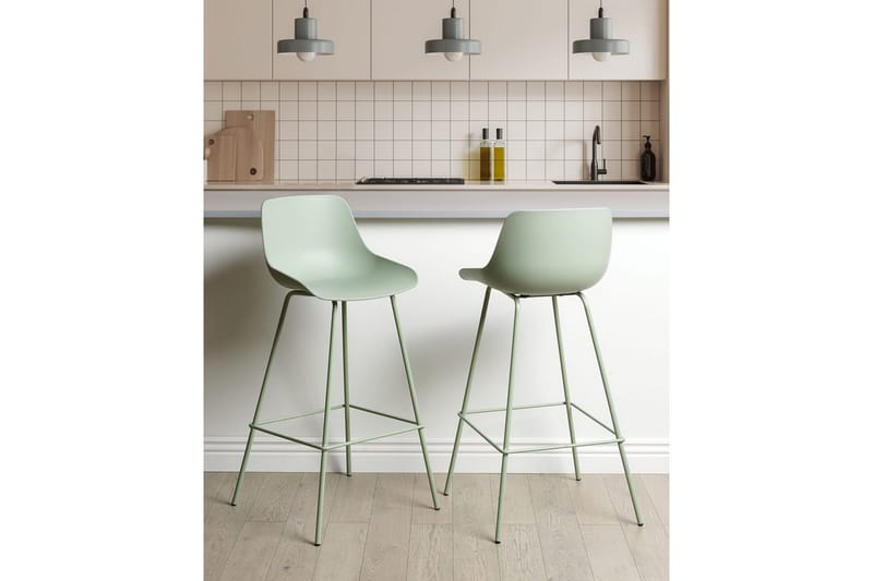 Barstol Beliani Emmet set om 2 Grön Light green - Møbler - Stoler & lenestoler - Barstoler
