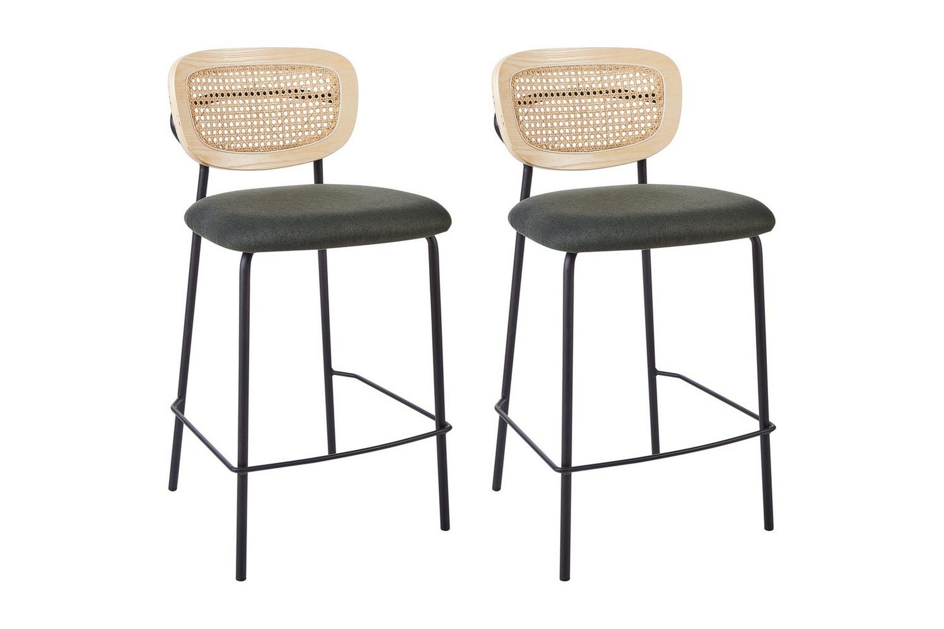 Barstol Beliani Mayetta set om 2 Natur-Beige-Svart Dark green VALUE_MISSING_18131 -